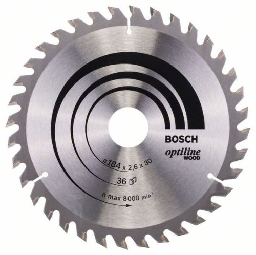 BOSCH Sägeblatt Optiline Wood 184 x 30 x 2,6 mm, 36 2608640611