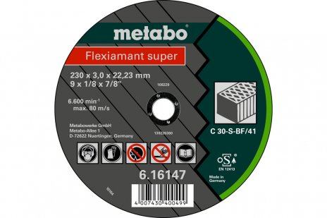 METABO Schleifscheibe Flexiamant SUPER 125 x 2,5 x 22,23 Stein, TF 42 616312000