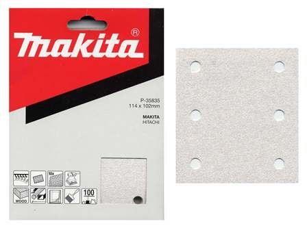 MAKITA Schleifpapier Klett 102x114 mm 6 Löcher K60, 10 Stück P-35813