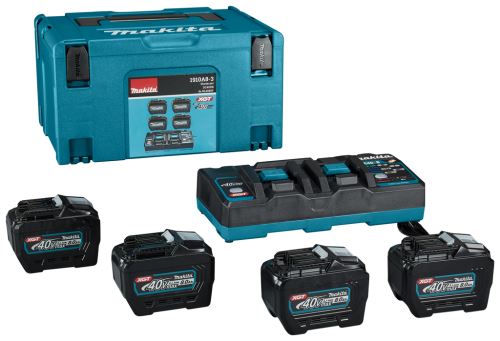 MAKITA Li-ion XGT 40V Set 4 Stk. BL4080F+1 Stk. Doppelladegerät DC40RB+1 Stk. Makpac 1910A8-3