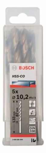 BOSCH Metallbohrer HSS-Co, DIN 338 10,2 x 87 x 133 mm (5 Stück) 2608585899