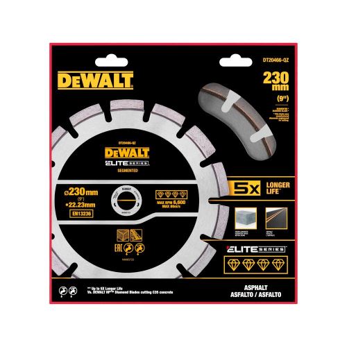 DeWALT Diamanttrennscheibe ELITE SERIES 230 x 22,23 mm zum Schneiden von Asphalt DT20466