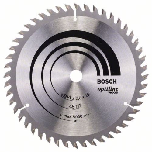 BOSCH Sägeblatt Optiline Wood 184 x 16 x 2,6 mm, 48 2608641181