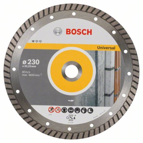 BOSCH Diamant-Trennscheibe Standard für Universal Turbo 230 x 22,23 x 2,5 x 10 mm 2608602397