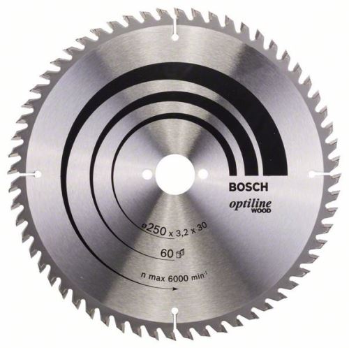 BOSCH Sägeblatt Optiline Wood 250 x 30 x 3,2 mm, 60 2608640729