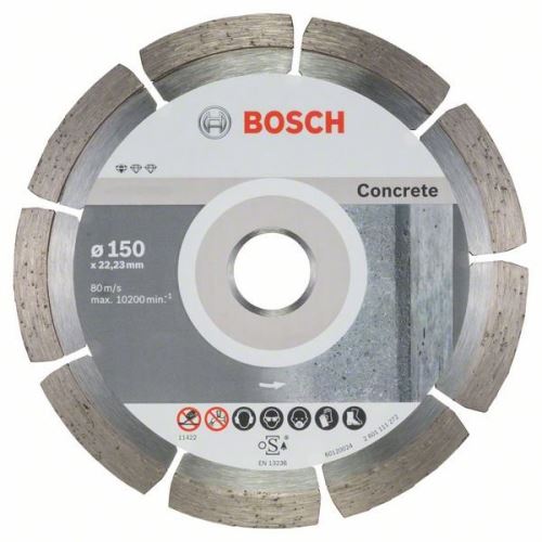 BOSCH Diamant-Trennscheibe Standard für Beton 150 x 22,23 x 2 x 10 mm (10 Stück) 2608603241