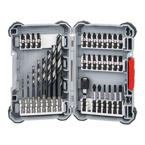 BOSCH 35-teiliges Pick&Click Impact Control Schraubendreher-Bit-Set und Metallbohrer-Bits 2607017567