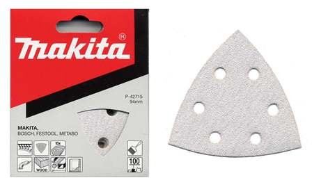 MAKITA Schleifpapier Klett 94x94x94 mm 6 Löcher K40, 10 Stück P-42684