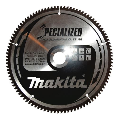 MAKITA Sägeblatt Aluminium SPECIALIZED 260x2,4x30 mm 100 Zähne B-33336