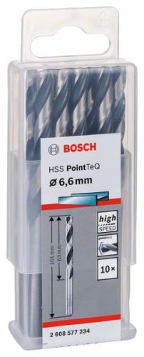 BOSCH Spiralbohrer HSS PointTeQ 6,6 mm (10 Stück) 2608577234