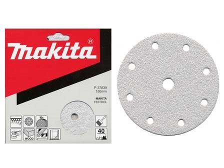 MAKITA Schleifpapier Klett 150 mm 9 Löcher K240, 50 Stück P-38009