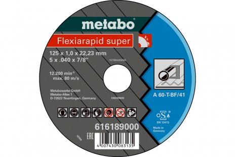 METABO Schleifscheibe Flexiarapid SUPER 115 x 1,6 x 22,23 Stahl, TF 41 616191000