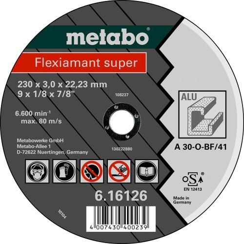 METABO Trennscheibe - Aluminium -FLEXIAMANT SUPER 23 0x 3,0 x 22,2 616126000