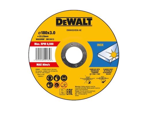 DeWALT Edelstahl-Trennscheibe 180 x 3 x 22,23 mm DWA4524SIA