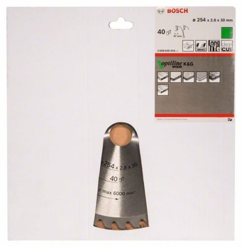 BOSCH Sägeblatt Optiline Wood 254 x 30 x 2,8 mm, 40 2608640443