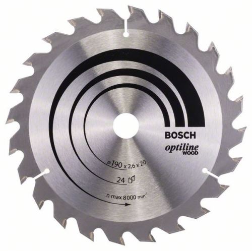 BOSCH Sägeblatt Optiline Wood 190 x 20/16 x 2,6 mm, 24 2608640612