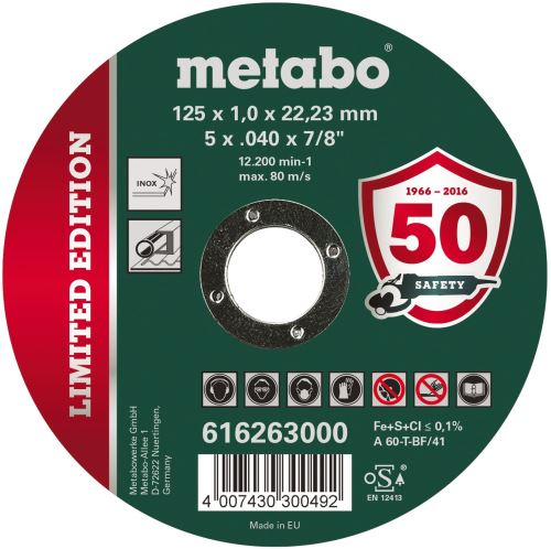 METABO Trennscheibe Inox 125x1,0x22,23 616263000