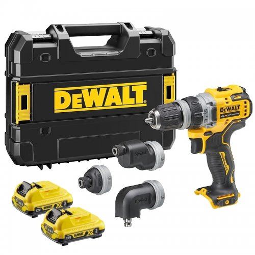 DeWALT Akku-Bohrschrauber mit Multifunktionskopf 12V 2x3,0Ah DCD703L2T