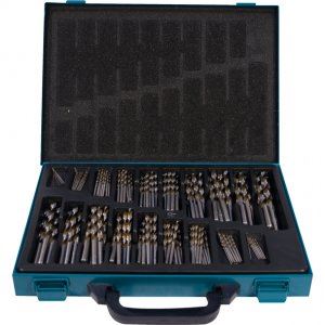 MAKITA Metallbohrer-Set HSS-TiN 10 Stück 1-8 (je 0,5 mm) und 5 Stück 8,5-10 mm (je 0,5 mm), 170 Stück D-30564