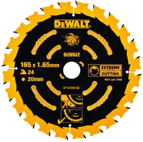 DeWALT EXTREME Sägeblatt für Kreissägen ATB + 20°, 190 x 30 mm, 24 Zähne DT10304