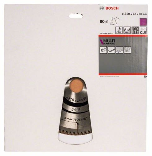 BOSCH Sägeblatt Multi Material 210 x 30 x 2,5 mm; 80 2608640445