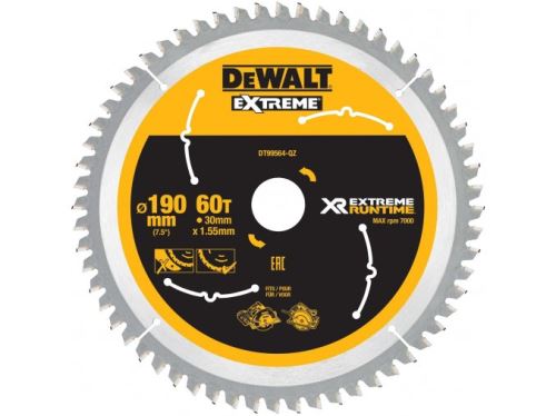 DeWALT Sägeblatt (ideal für FLEXVOLT-Sägen) 190 x 30 mm, 60 Zähne DT99564