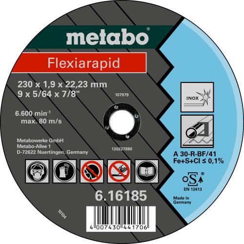 METABO Trennscheibe - Edelstahl-FLEXIRAPID 115x1,0x22,2 616186000