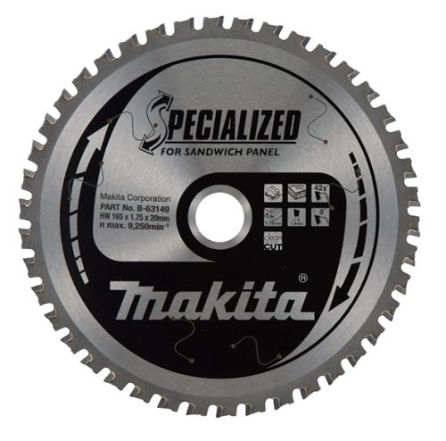 MAKITA Sandwichplatten-Sägeblatt SPECIALIZED 165x1,75x20 mm 42 Zähne B-63149