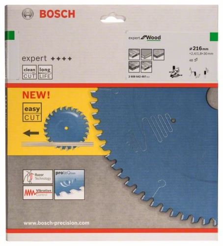 BOSCH Sägeblatt Expert für Holz 216 x 30 x 2,4 mm, 48 2608642497