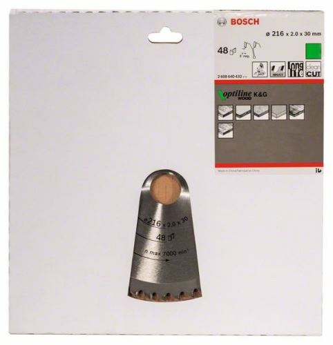 BOSCH Sägeblatt Optiline Wood 216 x 30 x 2,0 mm, 48 2608640432