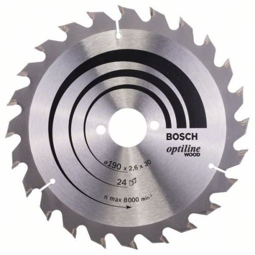 BOSCH Sägeblatt Optiline Wood 190 x 30 x 2,6 mm, 24 2608640615