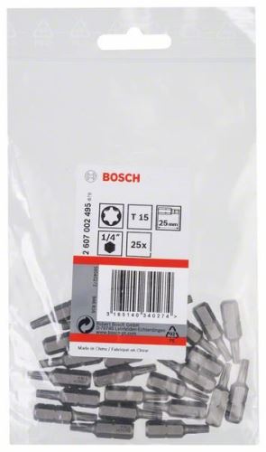 BOSCH Schraubendreher-Bit extra hart Extra-Hart T15, 25 mm (25 Stück) 2607002495