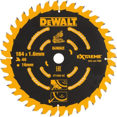 DeWALT Sägeblatt EXTREME, 184 x 16 mm, 40 Zähne DT1668