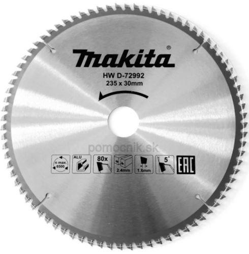 MAKITA Sägeblatt Aluminium TCT 235x2,4x30 mm 80 Zähne D-72992