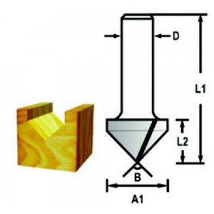 MAKITA V-förmiger Schlitzfräserschaft 6 mm, 12,7 x 16 x 48 mm D-47874