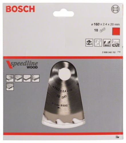 BOSCH Sägeblatt Speedline Wood 160 x 20 x 2,2 mm, 18 2608640787