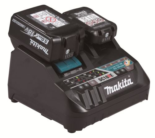 MAKITA Li-Ionen-Ladegerät 1xLXT+ 1xCXT DC18RE 12/18V für Schnellladung 198720-9