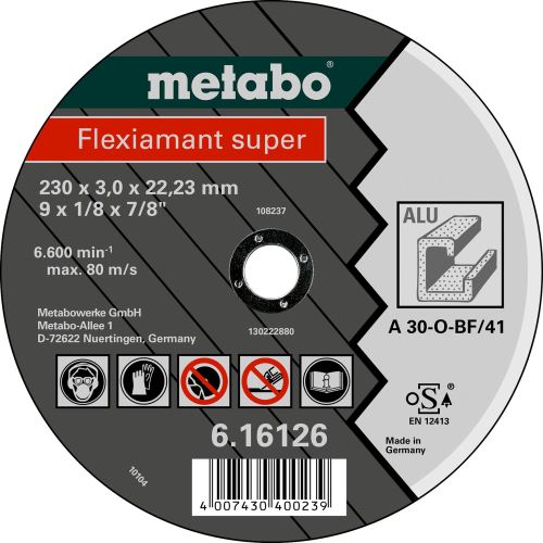 METABO Schleifscheibe Flexiamant super 150x3,0x22,23 Aluminium, TF 41 - 616753000 616753000