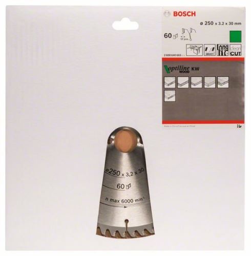 BOSCH Sägeblatt Optiline Wood 250 x 30 x 3,2 mm, 60 2608640665