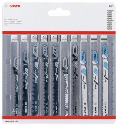 BOSCH 10-teiliges Sägeblatt-Set für Säbelsäge Holz+Metall 2607011170