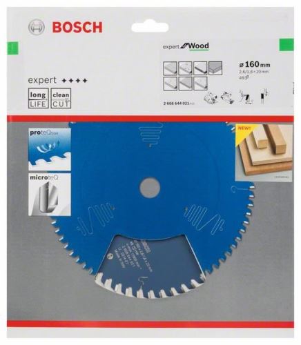 BOSCH Sägeblatt Expert für Holz 160 x 20 x 2,6 mm, 48 2608644021