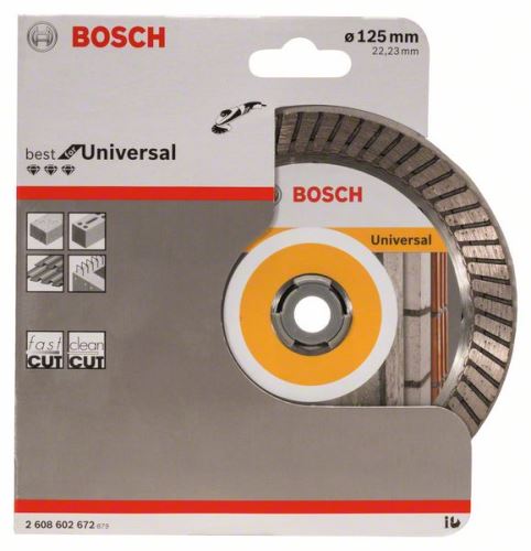 BOSCH Diamant-Trennscheibe Best für Universal Turbo 125 x 22,23 x 2,2 x 12 mm 2608602672