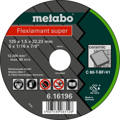 METABO Trennscheibe - Stein-FLEXISUPER 125x1,0x22,2 616196000