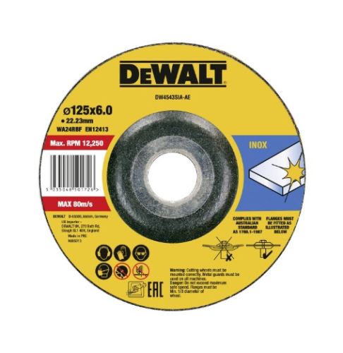 DeWALT Edelstahl-Trennscheibe 125 x 6 x 22,23 mm DW4543SIA