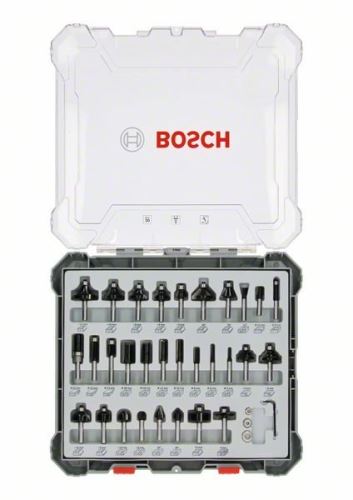 BOSCH Gemischter Satz Formfräser mit Spindel Ø 8 mm, 30 Stück 2607017475