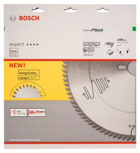 BOSCH Sägeblatt Expert für Holz 300 x 30 x 3,2 mm, 96 2608642511