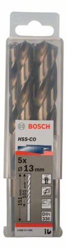 BOSCH Metallbohrer HSS-Co, DIN 338 13 x 101 x 151 mm (5 Stück) 2608585905