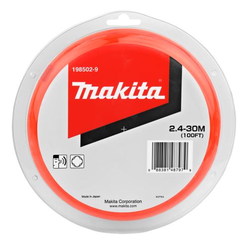 MAKITA Schnur Nylon 2,4 mm, orange, 30 m, speziell für Akkumaschinen E-01806