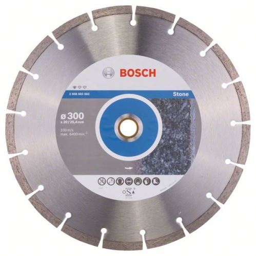 BOSCH Diamant-Trennscheibe Standard für Stein 300 x 20/25,40 x 3,1 x 10 mm 2608602602