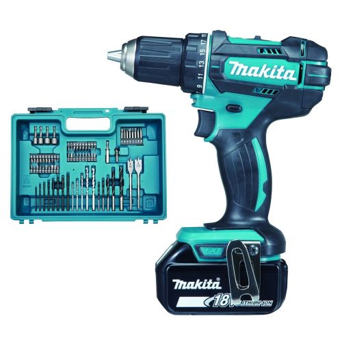 MAKITA Akku-Bohrschrauber mit Zubehör Li-Ion 18V/3,0 Ah DDF482RFX1